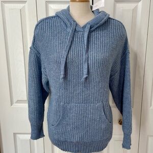 NWT American Eagle Cozy Blue Knit Hoodie Size Medium